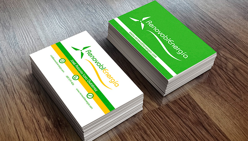 Diseño Gráfico tarjeta Renovablenergia Marbella